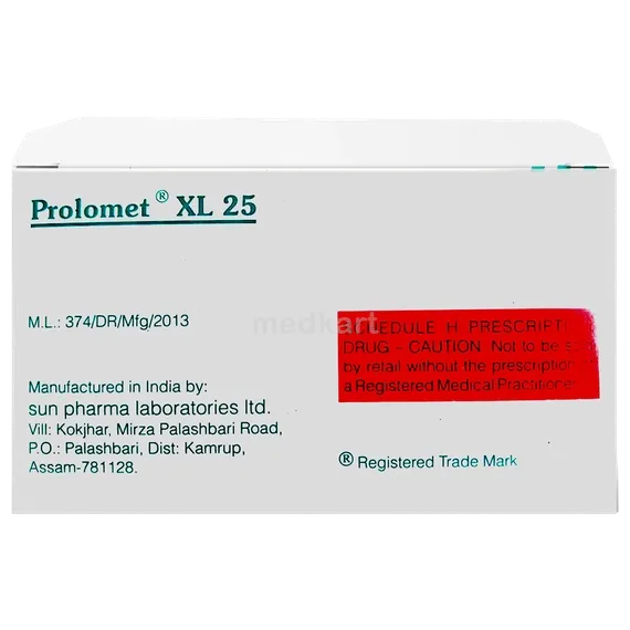 prolomet xl 25mg tablet 15's